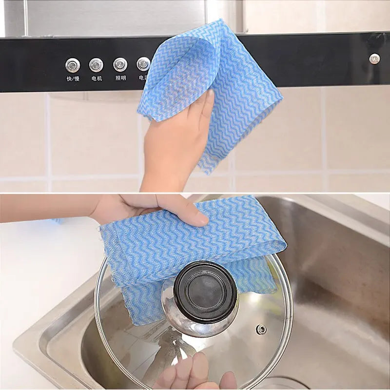 Washable Kitchen Disposable Dishwashing Cloth Roll