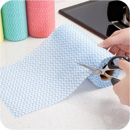 Washable Kitchen Disposable Dishwashing Cloth Roll